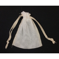 White Cotton Muslin Bags with Serged Edge 3" x 4" (12)